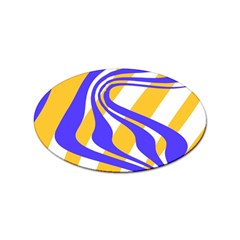 Print Pattern Warp Lines Sticker Oval (10 pack)