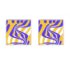 Print Pattern Warp Lines Cufflinks (Square)