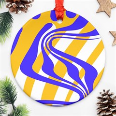 Print Pattern Warp Lines Round Ornament (Two Sides)