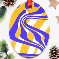 Print Pattern Warp Lines Oval Ornament (Two Sides)