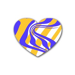 Print Pattern Warp Lines Rubber Coaster (Heart)