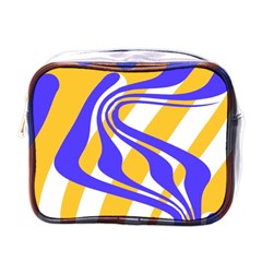 Print Pattern Warp Lines Mini Toiletries Bag (one Side) by Cemarart