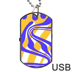 Print Pattern Warp Lines Dog Tag USB Flash (Two Sides)