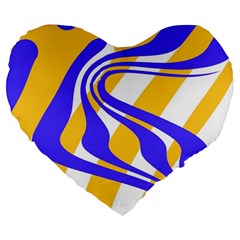 Print Pattern Warp Lines Large 19  Premium Heart Shape Cushions