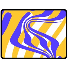 Print Pattern Warp Lines Two Sides Fleece Blanket (Large)