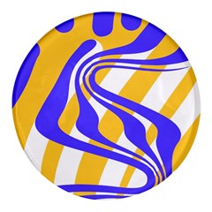 Print Pattern Warp Lines Round Glass Fridge Magnet (4 pack)