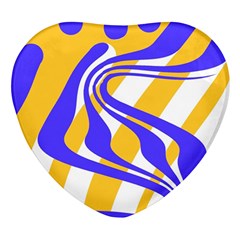 Print Pattern Warp Lines Heart Glass Fridge Magnet (4 pack)