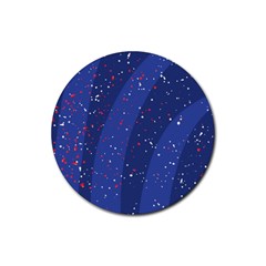 Texture Multicolour Ink Dip Flare Rubber Coaster (round) by Cemarart