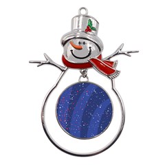 Texture Multicolour Ink Dip Flare Metal Snowman Ornament by Cemarart