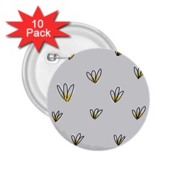 Pattern Leaves Daisies Print 2 25  Buttons (10 Pack)  by Cemarart