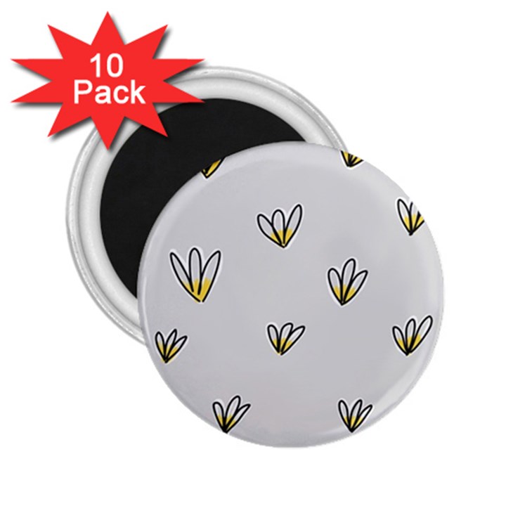 Pattern Leaves Daisies Print 2.25  Magnets (10 pack) 