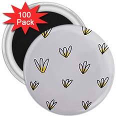 Pattern Leaves Daisies Print 3  Magnets (100 Pack) by Cemarart