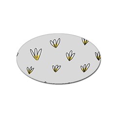 Pattern Leaves Daisies Print Sticker Oval (10 Pack) by Cemarart