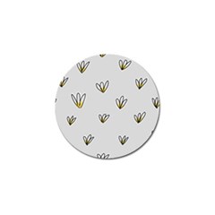 Pattern Leaves Daisies Print Golf Ball Marker (4 Pack) by Cemarart