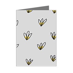 Pattern Leaves Daisies Print Mini Greeting Card by Cemarart