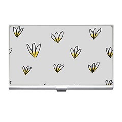 Pattern Leaves Daisies Print Business Card Holder by Cemarart