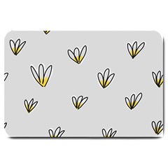 Pattern Leaves Daisies Print Large Doormat by Cemarart