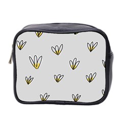 Pattern Leaves Daisies Print Mini Toiletries Bag (two Sides) by Cemarart