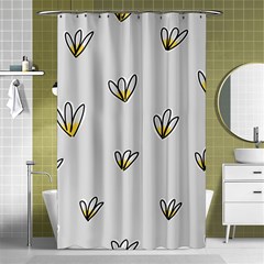 Pattern Leaves Daisies Print Shower Curtain 48  X 72  (small)  by Cemarart