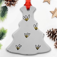 Pattern Leaves Daisies Print Christmas Tree Ornament (two Sides) by Cemarart