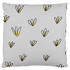 Pattern Leaves Daisies Print Large Cushion Case (one Side) by Cemarart