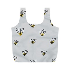 Pattern Leaves Daisies Print Full Print Recycle Bag (m) by Cemarart