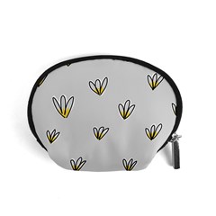 Pattern Leaves Daisies Print Accessory Pouch (small) by Cemarart