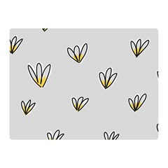 Pattern Leaves Daisies Print Two Sides Premium Plush Fleece Blanket (mini) by Cemarart