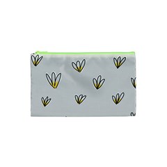 Pattern Leaves Daisies Print Cosmetic Bag (xs) by Cemarart