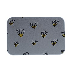 Pattern Leaves Daisies Print Open Lid Metal Box (silver)   by Cemarart