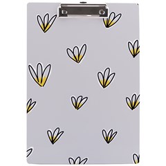 Pattern Leaves Daisies Print A4 Acrylic Clipboard by Cemarart