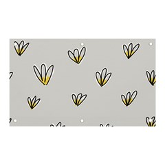 Pattern Leaves Daisies Print Banner And Sign 5  X 3  by Cemarart