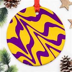 Waves Pattern Lines Wiggly Ornament (round) by Cemarart