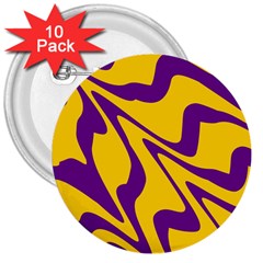 Waves Pattern Lines Wiggly 3  Buttons (10 Pack)  by Cemarart