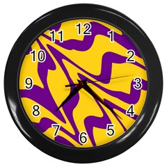 Waves Pattern Lines Wiggly Wall Clock (black) by Cemarart