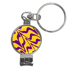 Waves Pattern Lines Wiggly Nail Clippers Key Chain by Cemarart