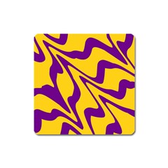 Waves Pattern Lines Wiggly Square Magnet by Cemarart