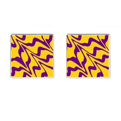 Waves Pattern Lines Wiggly Cufflinks (square) by Cemarart