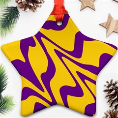 Waves Pattern Lines Wiggly Star Ornament (two Sides) by Cemarart