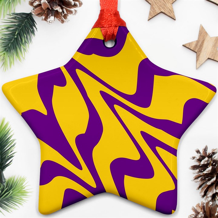 Waves Pattern Lines Wiggly Star Ornament (Two Sides)