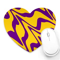 Waves Pattern Lines Wiggly Heart Mousepad by Cemarart