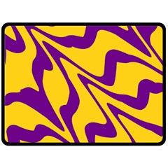 Waves Pattern Lines Wiggly Fleece Blanket (large) by Cemarart