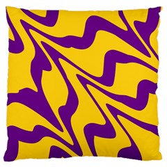 Waves Pattern Lines Wiggly Large Premium Plush Fleece Cushion Case (one Side) by Cemarart