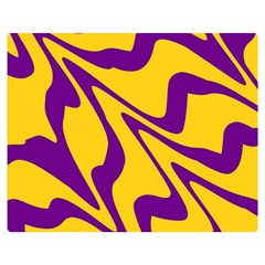 Waves Pattern Lines Wiggly Two Sides Premium Plush Fleece Blanket (medium) by Cemarart