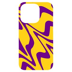 Waves Pattern Lines Wiggly Iphone 14 Pro Black Uv Print Case by Cemarart