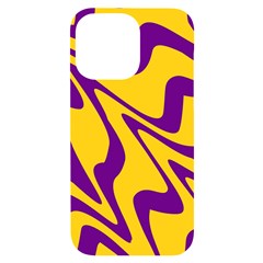 Waves Pattern Lines Wiggly Iphone 14 Pro Max Black Uv Print Case by Cemarart