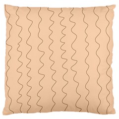 Lines Pattern Wiggly Minimal Print Large Premium Plush Fleece Cushion Case (one Side) by Cemarart