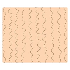 Lines Pattern Wiggly Minimal Print Two Sides Premium Plush Fleece Blanket (small) by Cemarart