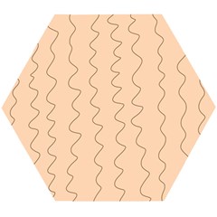 Lines Pattern Wiggly Minimal Print Wooden Puzzle Hexagon by Cemarart