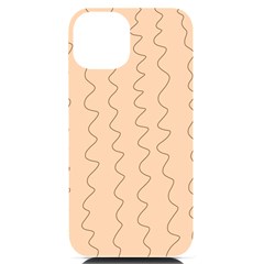 Lines Pattern Wiggly Minimal Print Iphone 14 Black Uv Print Case by Cemarart